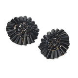 Women's Black Crystal Beads Classy Stud Earring