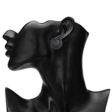 Women's Black Crystal Beads Classy Stud Earring