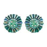 Women's Green Crystal Beads Classy Stud Earring