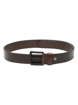 Men's Brown Casual Solid Leather Belt