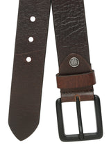 Men's Brown Casual Solid Leather Belt