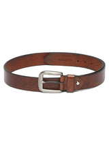 Men's Brown Casual Solid Leather Belt