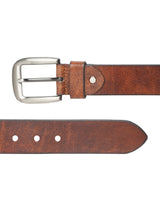 Men's Brown Casual Solid Leather Belt
