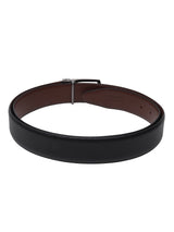 Men's Black & Brown Casual Solid Leather Reversible Belt