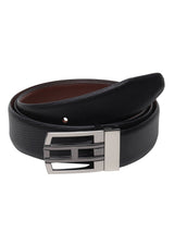 Men's Black & Brown Casual Solid Leather Reversible Belt