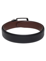 Men's Black & Brown Casual Solid Reversible Leather Belt