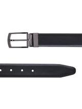 Men's Black & Brown Casual Solid Reversible Leather Belt