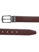Men's Black & Brown Casual Solid Reversible Leather Belt