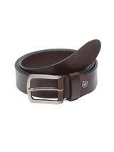 Men's Brown Casual Solid Leather Belt
