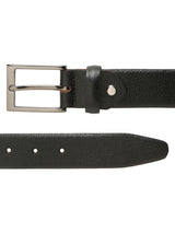 Men's Black Casual Solid Leather Belt