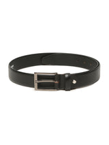 Men's Black Casual Solid Leather Belt