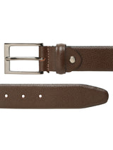 Men's Brown Casual Solid Leather Belt