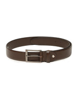 Men's Brown Casual Solid Leather Belt