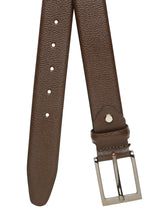 Men's Brown Casual Solid Leather Belt