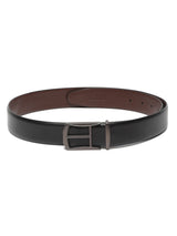 Men's Black Casual Solid Leather Belt