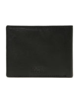 Men's Black Casual Solid Leather Two Fold Wallet