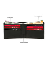 Men's Black Casual Solid Leather Two Fold Wallet