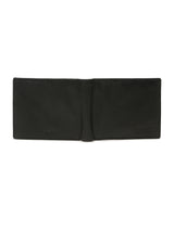 Men's Black Casual Solid Leather Two Fold Wallet