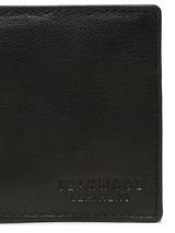 Men's Black Casual Solid Leather Two Fold Wallet