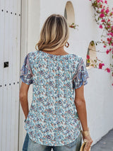 Women's Blue All Over Print Blouse
