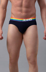 Men's Navy Multi Mid-Rise Solid Brief
