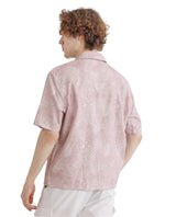 Men's Pink Casual Regular Fit Printed Half Sleeves Shirt