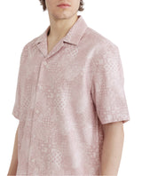 Men's Pink Casual Regular Fit Printed Half Sleeves Shirt