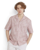 Men's Pink Casual Regular Fit Printed Half Sleeves Shirt