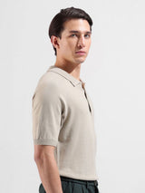 Men's Slim Fit Textured Polo Collar Tshirt