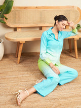 Women's Multicolor The Alia Set - Shaded Cotton Linen 2 Piece Set