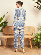 Women's Blue The Alia Set - Shaded Cotton Linen 2 Piece Set