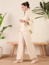 Women's Grey Linen Two Piece Co-ord Set