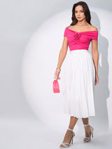 Women's Pink Casual Solid Regular Fit Sleeveless Tops