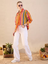 Women's Multicolor Casual Printed Regular Fit Full Sleeves Shirt