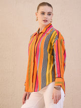 Women's Multicolor Casual Printed Regular Fit Full Sleeves Shirt