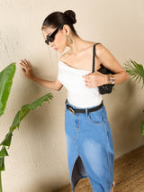 Women's White Casual Solid Regular Fit Sleeveless Tops