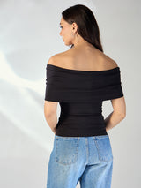 Women's Black Casual Solid Regular Fit Sleeveless Tops