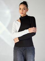 Women's Black Casual Solid Regular Fit Full Sleeves Tops