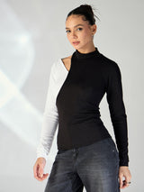 Women's Black Casual Solid Regular Fit Full Sleeves Tops