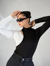 Women's Black Casual Solid Regular Fit Full Sleeves Tops