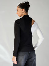 Women's Black Casual Solid Regular Fit Full Sleeves Tops