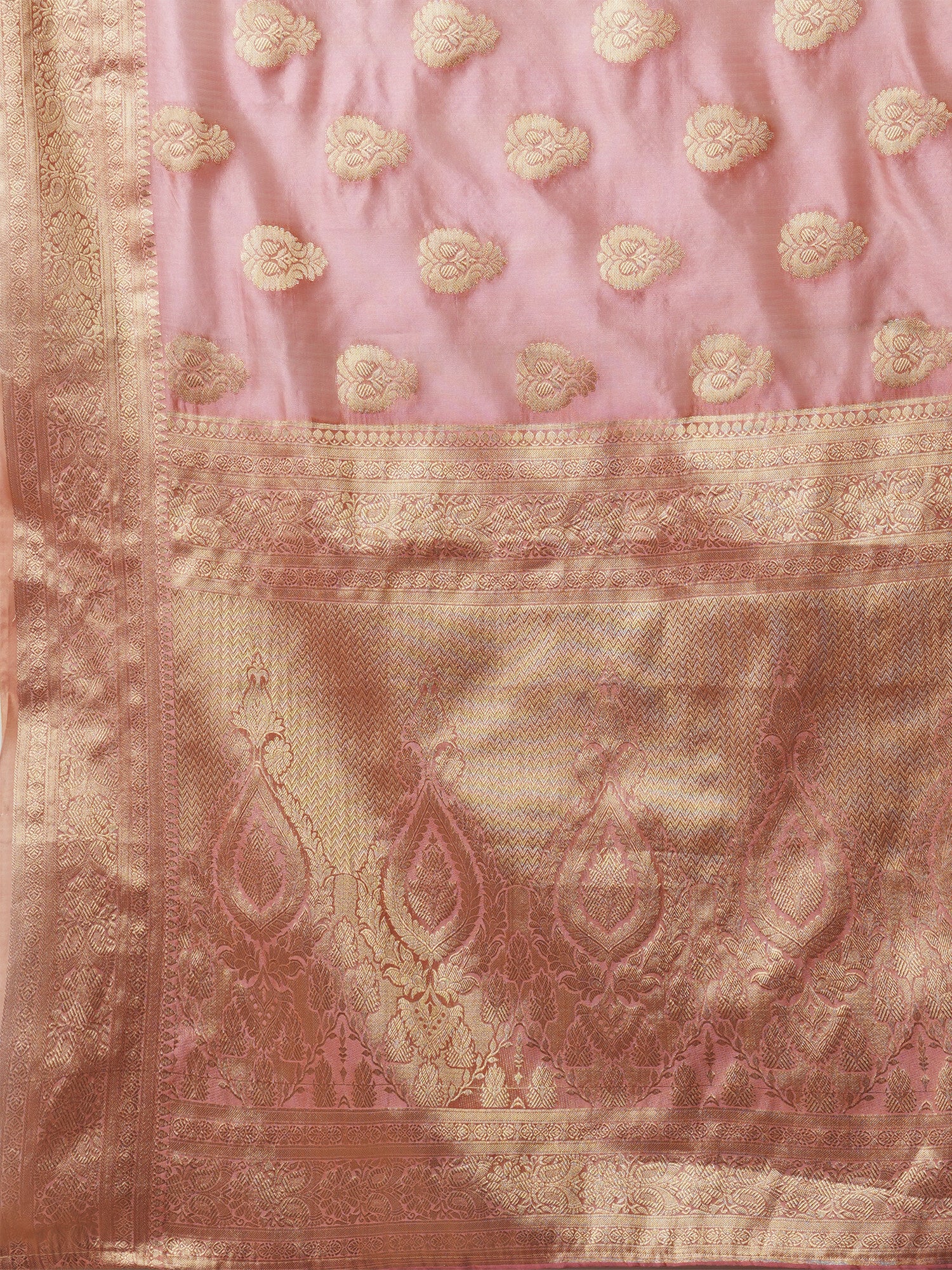 Women's Organza Pink Woven Design Designer Saree with Blouse Piece