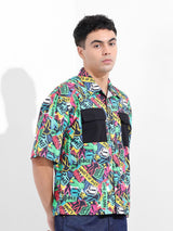 Men's Multicolor Casual Printed Half Sleeves Shirt