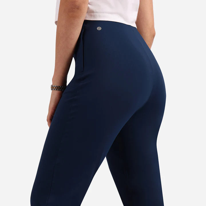 Women's Blue Formal Solid Pant
