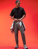 Men's Grey Casual Baggy Fit Solid Cargo