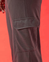 Men's Grey Casual Baggy Fit Solid Cargo