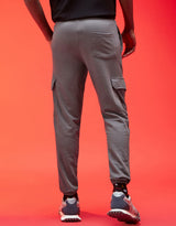 Men's Grey Casual Baggy Fit Solid Cargo