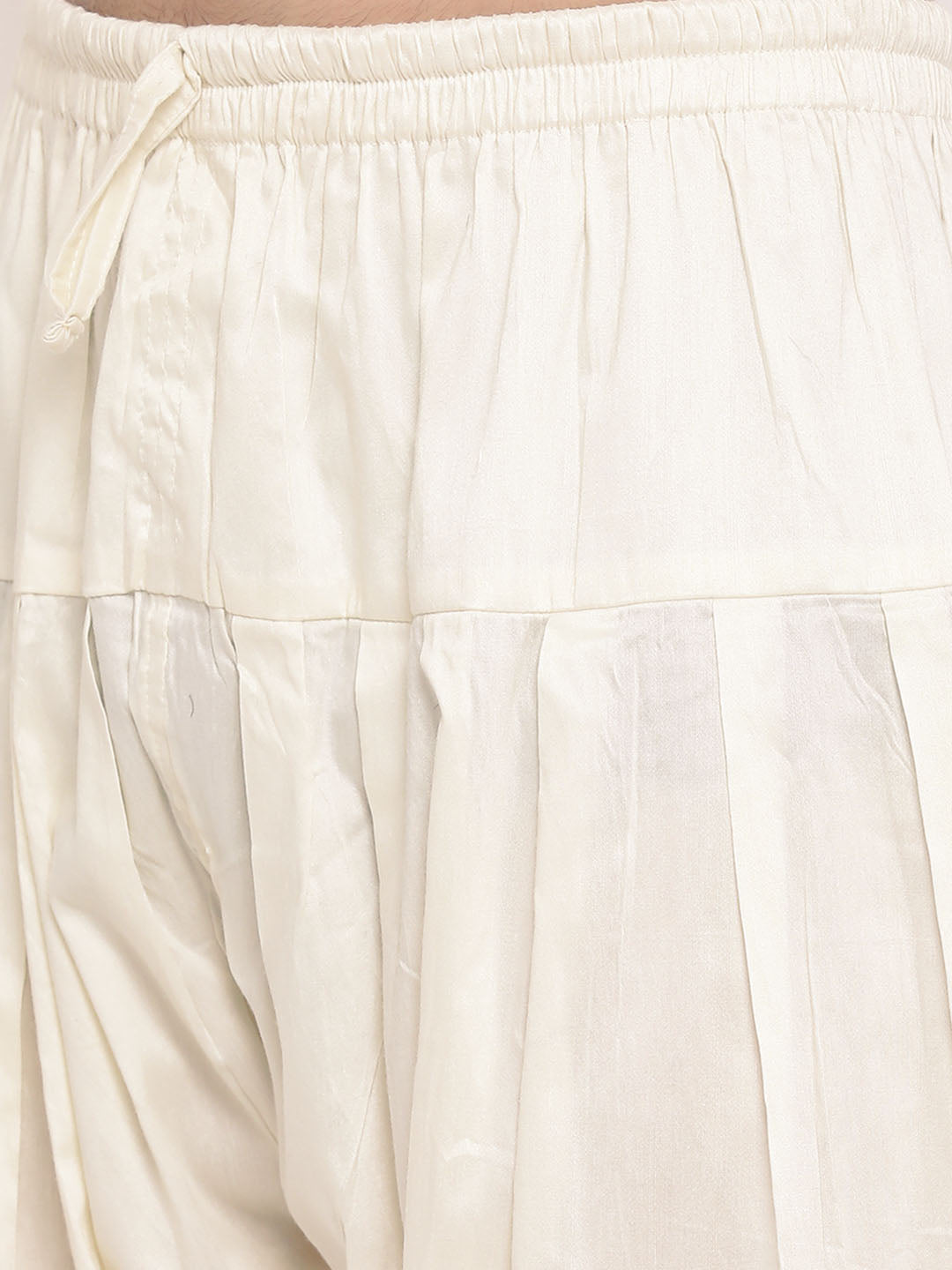 Men's Yellow Cotton Chikankari Kurta with Patiala Set