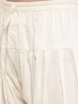 Men's Yellow Cotton Chikankari Kurta with Patiala Set
