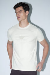Men's White Casual Solid Round Neck Regular Fit Half Sleeves Tshirt